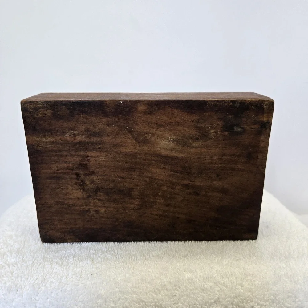 Vtg Hand Carved Wooden Trinket Box Lidded Intricate Geometric Boho Hippiecore